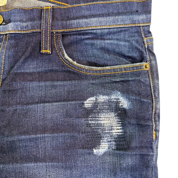Current/Elliott Womens Blue Cotton Blend Ankle Skinny Distressed Jeans Size 32 - Picture 4 of 13